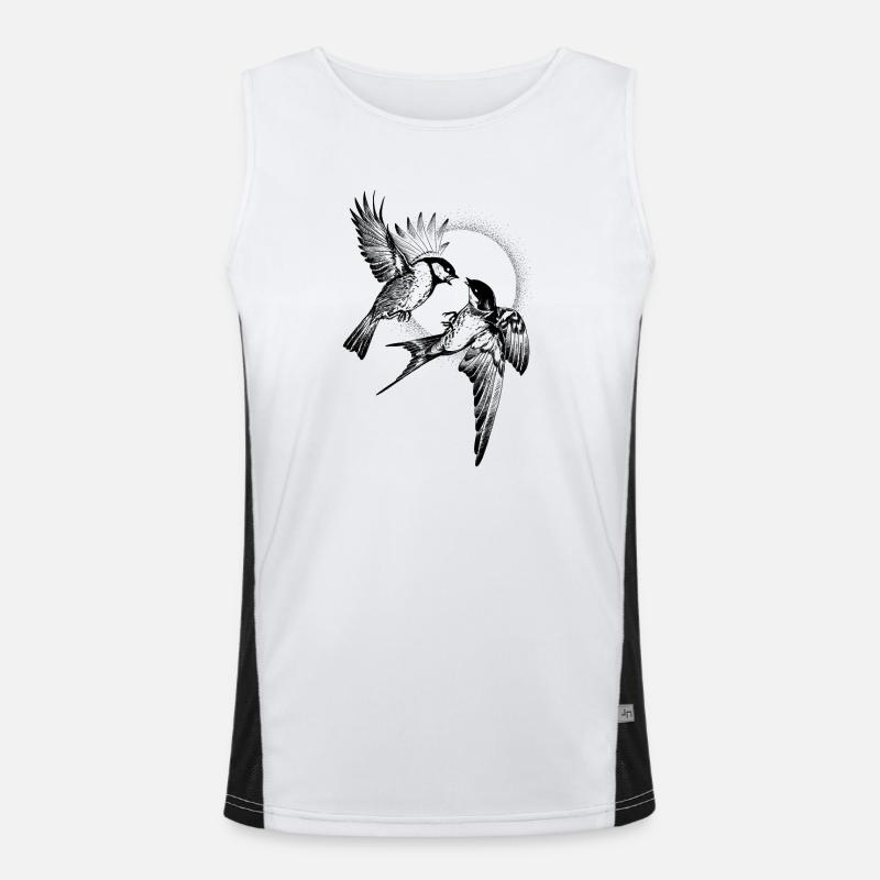 Vogelkampf Funktionelles Kontrast-Tank Top für Männer 
