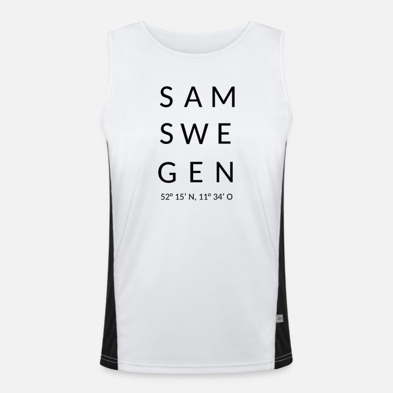 Samswegen black - Men's Functional Contrast Tank Top  - white/black