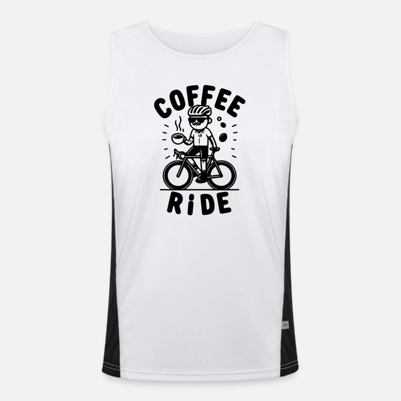 Coffe Ride Road Bicycle Coffee Men's Functional Contrast Tank Top 