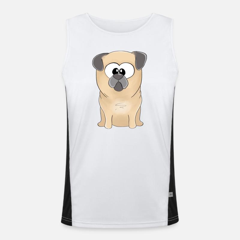 Mops Merlin Funktionelles Kontrast-Tank Top für Männer 