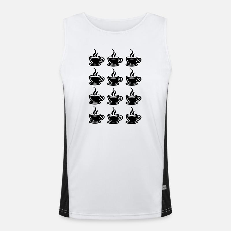 Coffee - Men's Functional Contrast Tank Top  - white/black