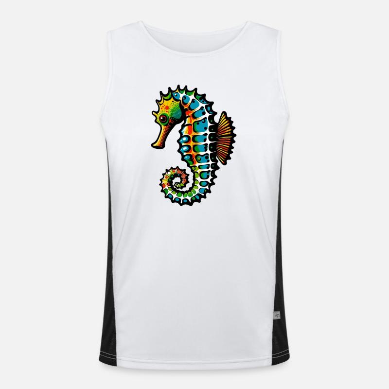 Seepferdchen Funktionelles Kontrast-Tank Top für Männer 