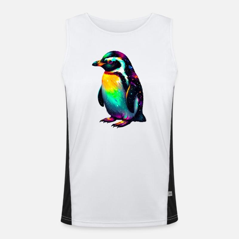 Penguin - Men's Functional Contrast Tank Top  - white/black