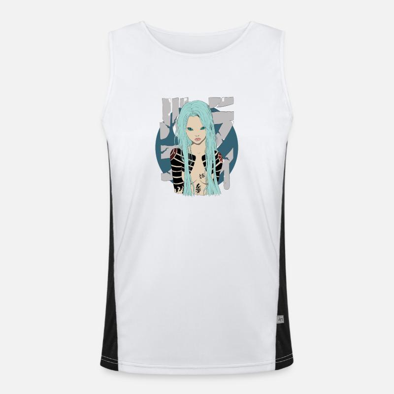 Blue Funktionelles Kontrast-Tank Top für Männer 