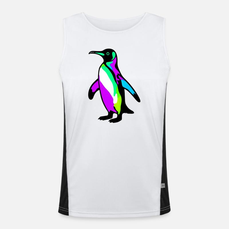 Penguin - Men's Functional Contrast Tank Top  - white/black