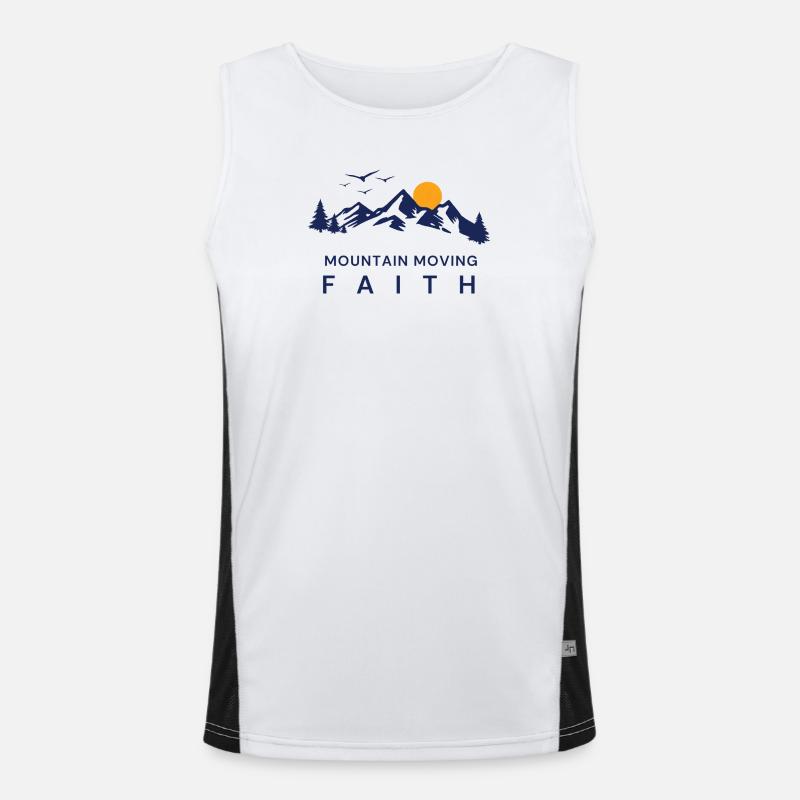 Berg versetzender Glaube. Funktionelles Kontrast-Tank Top für Männer 