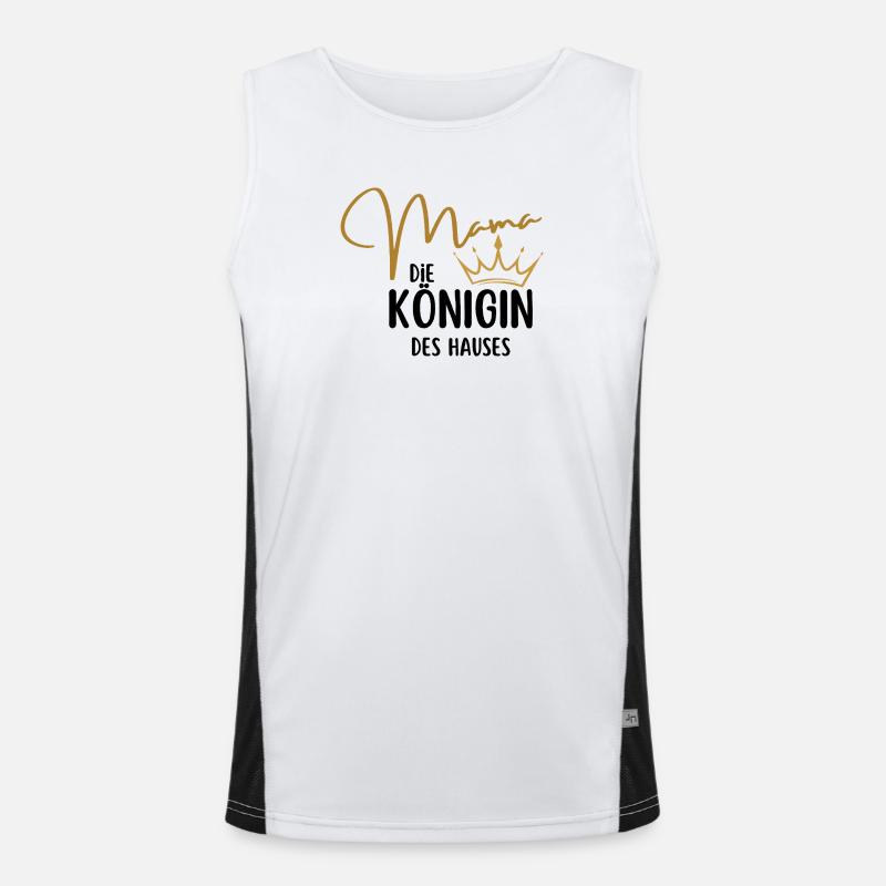 Mama Queen – Elegantes Krönchen-Design | Muttertag Funktionelles Kontrast-Tank Top für Männer 