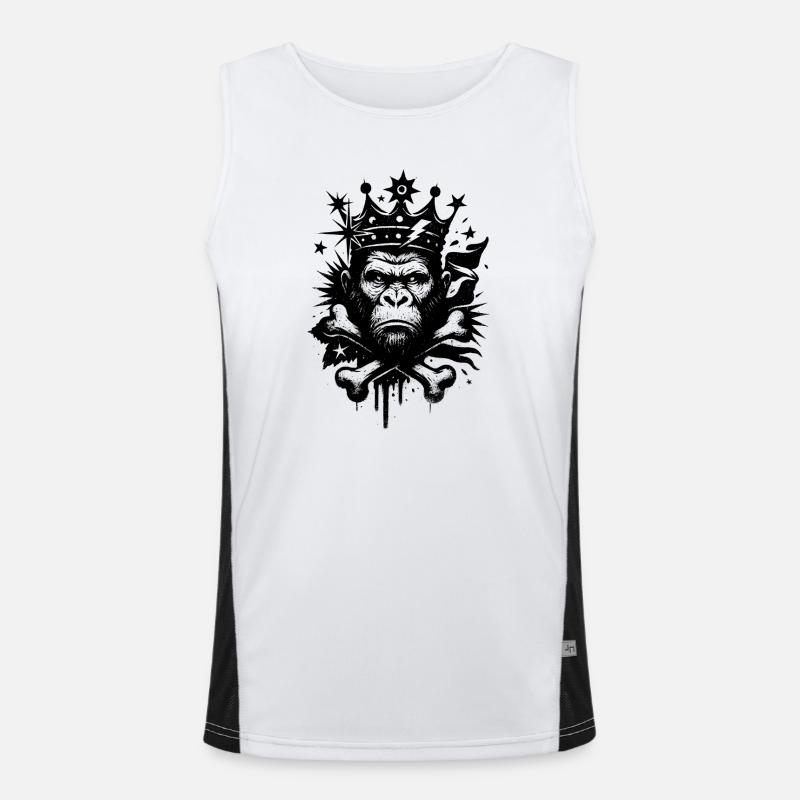Majestätischer Gorilla mit Krone Funktionelles Kontrast-Tank Top für Männer 