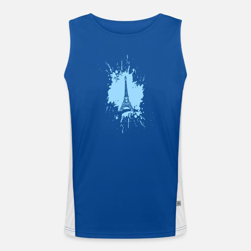 Eiffelturm in a Splash Funktionelles Kontrast-Tank Top für Männer 
