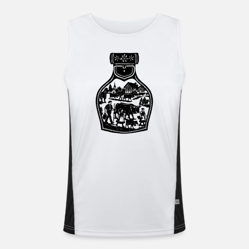 Alpabfahrt_black Funktionelles Kontrast-Tank Top für Männer 