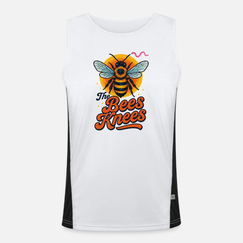 Bee and Knees Retro Typography Design Men's Functional Contrast Tank Top 