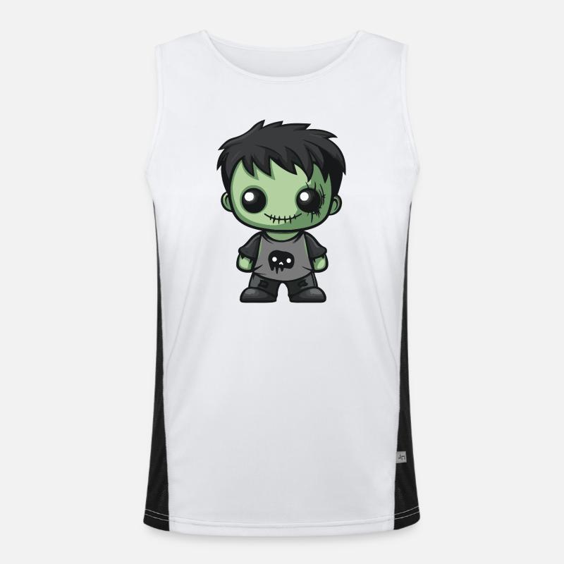 Zombie Comic Funktionelles Kontrast-Tank Top für Männer 