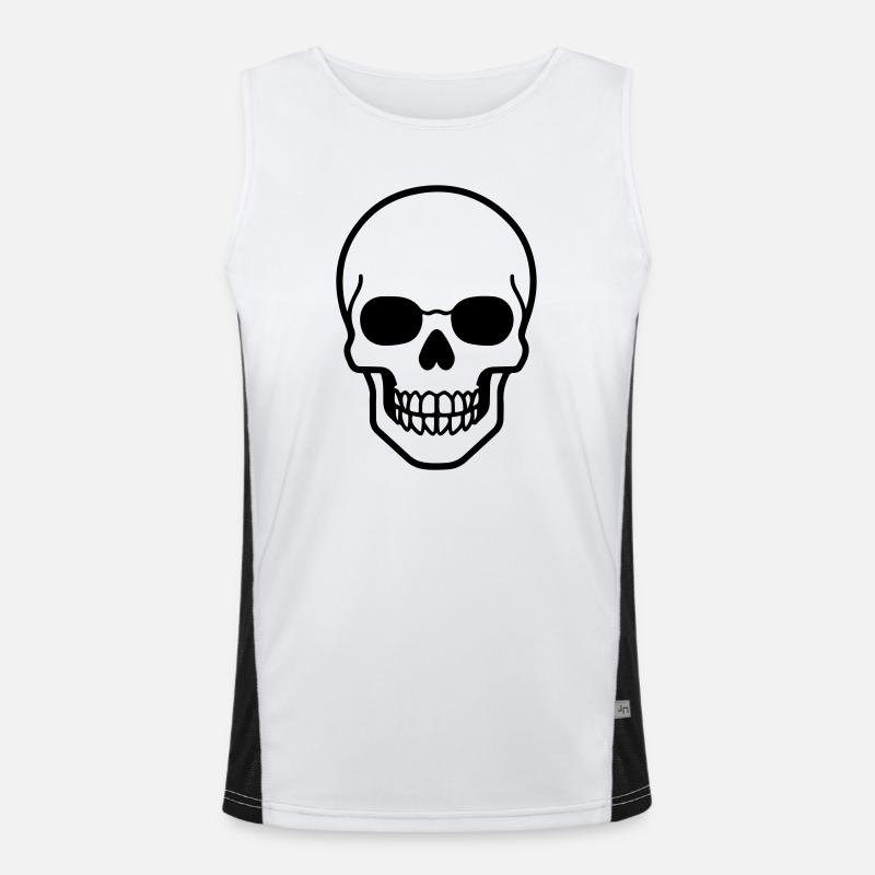 Skeleton Comic - Men's Functional Contrast Tank Top  - white/black