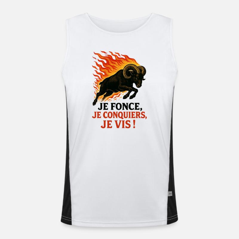 Widder Sternzeichen - Astrologie Funktionelles Kontrast-Tank Top für Männer 