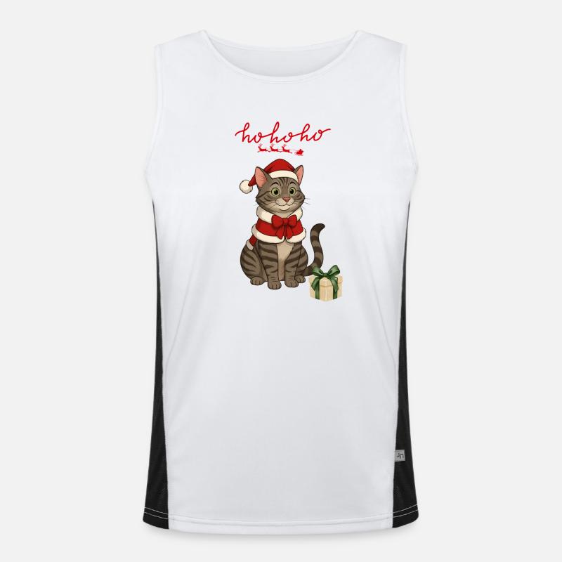 HoHoho, Graue Katze Funktionelles Kontrast-Tank Top für Männer 