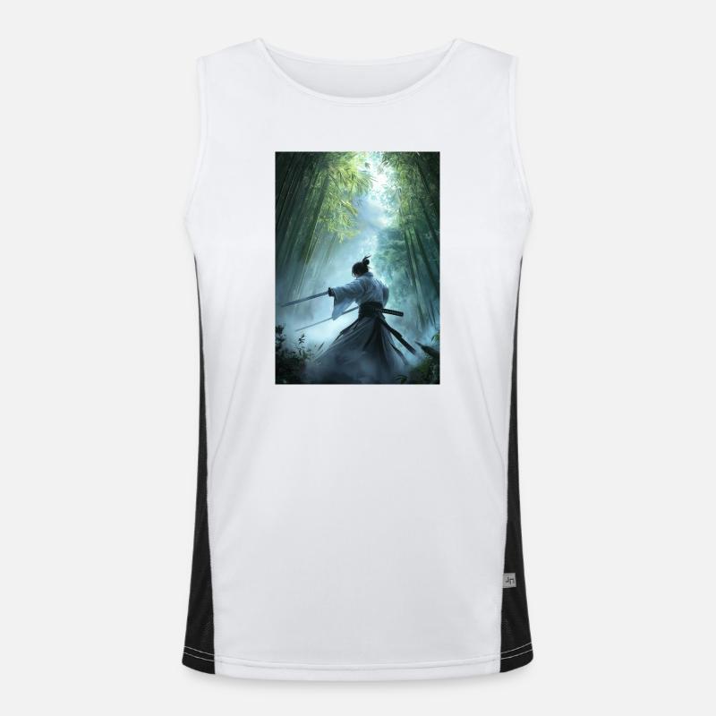 Samurai im Wald Funktionelles Kontrast-Tank Top für Männer 