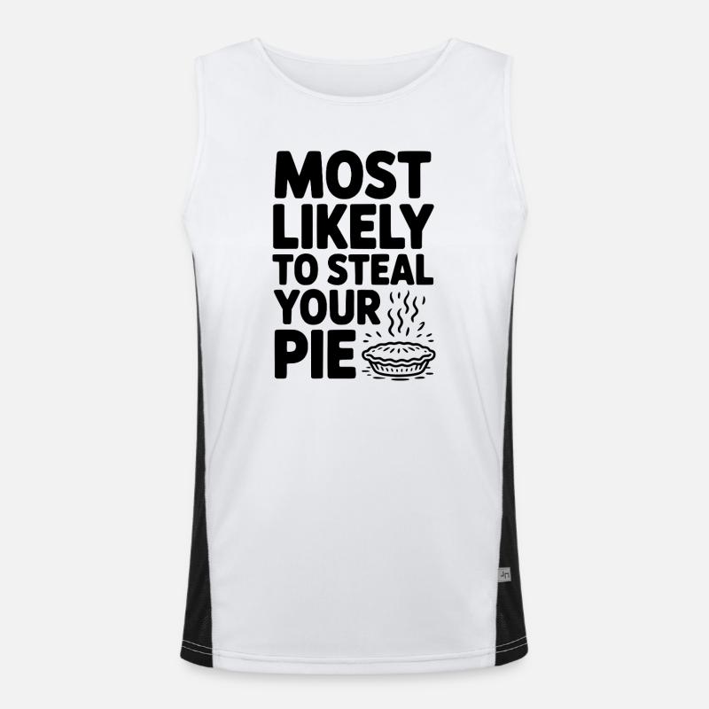 Am ehesten wird er Ihren Kuchen stehlen Funktionelles Kontrast-Tank Top für Männer 