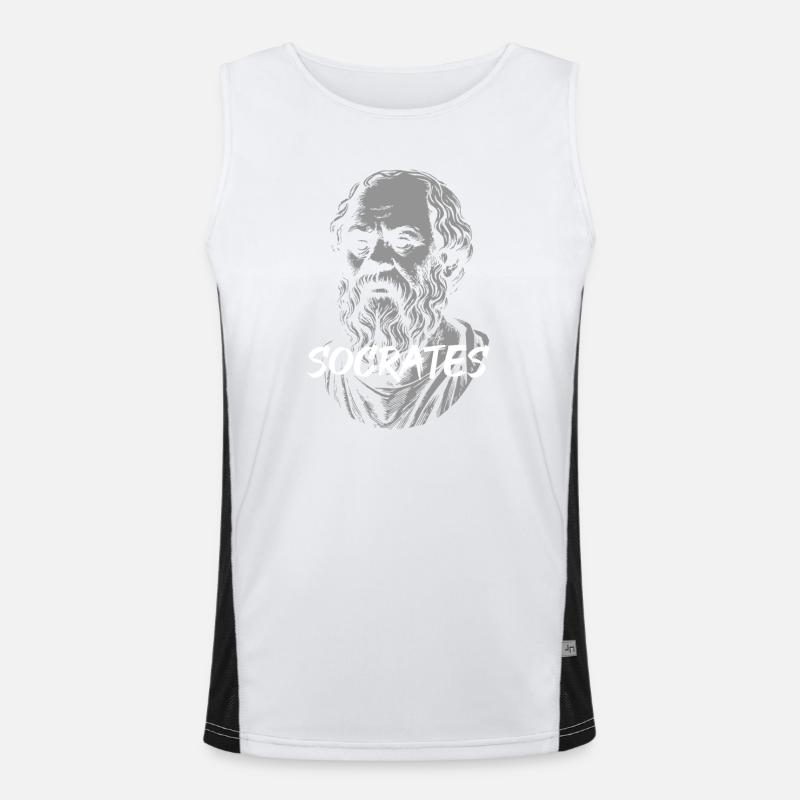 Socrates Ancient Philosopher Portrait Men's Functional Contrast Tank Top 
