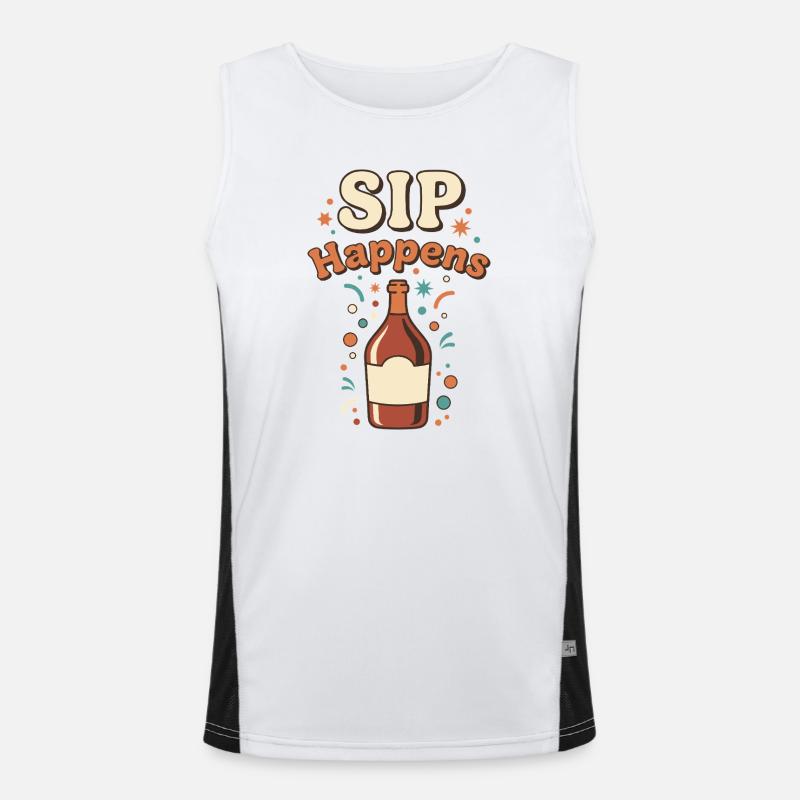 Sip Happens Party Flasche Funktionelles Kontrast-Tank Top für Männer 