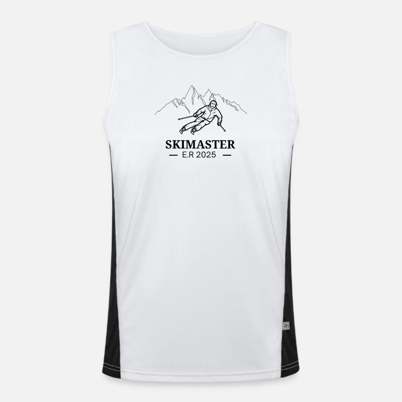 SKIMASTER - Men's Functional Contrast Tank Top  - white/black