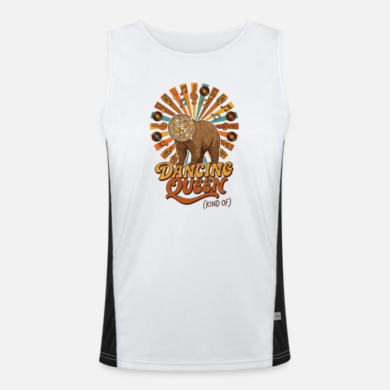 Dancing Queen Disco Bär Funktionelles Kontrast-Tank Top für Männer 