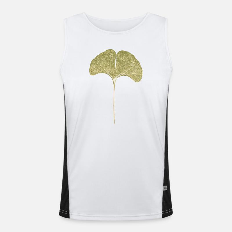 Gingko Blatt Funktionelles Kontrast-Tank Top für Männer 