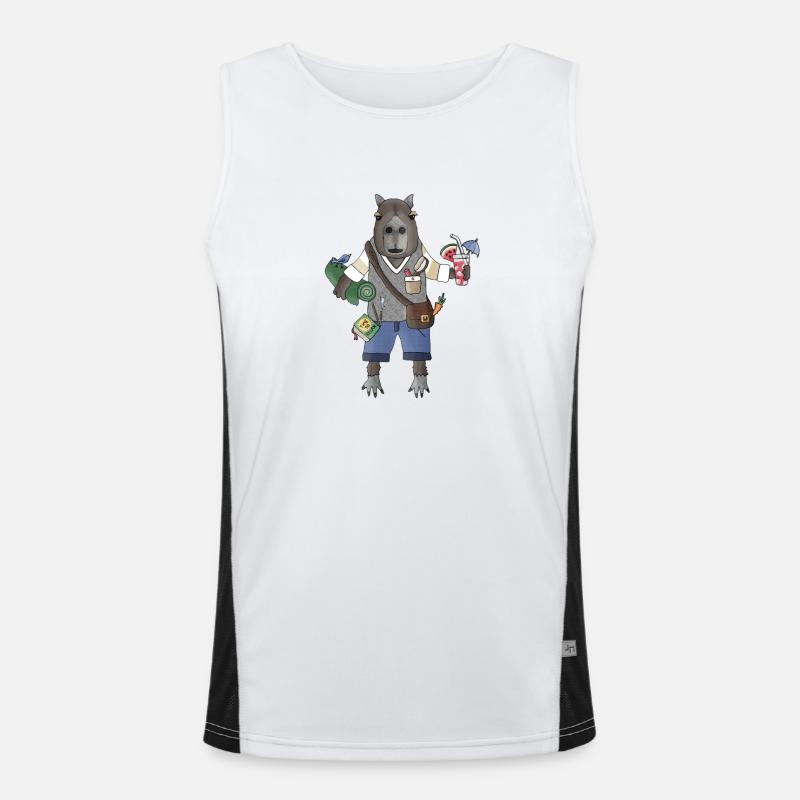Capybara Chill Mode Funktionelles Kontrast-Tank Top für Männer 