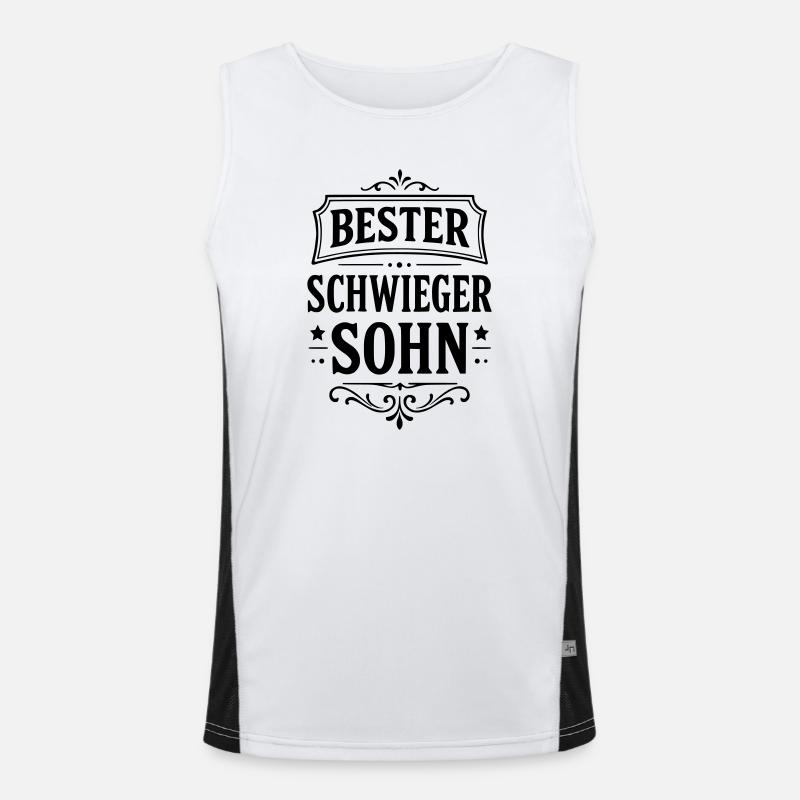 Bedste svigersøn - Funktionel kontrast tanktop til herrer  - hvid/sort
