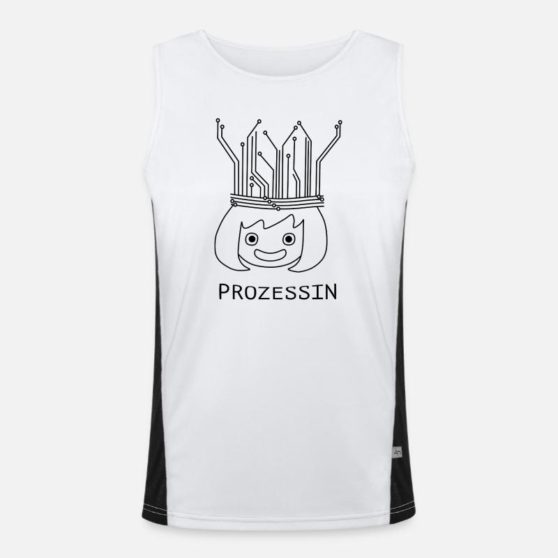 Process with Tech Crown - Men's Functional Contrast Tank Top  - white/black