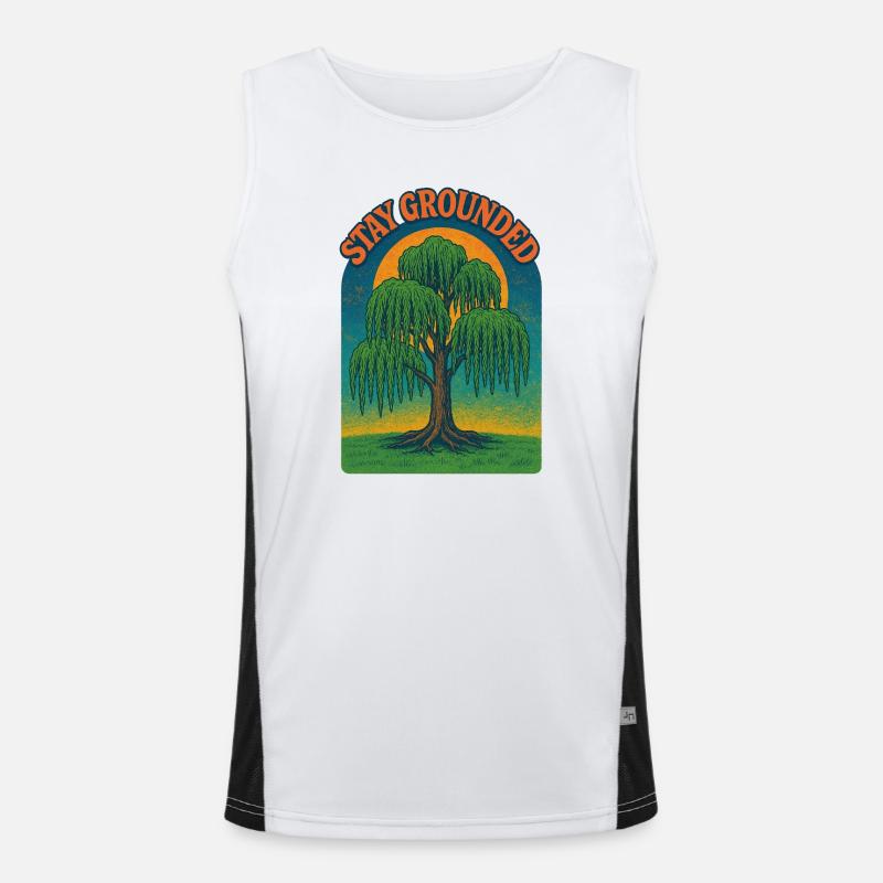 Stay Grounded Willow Sunset Funktionelles Kontrast-Tank Top für Männer 