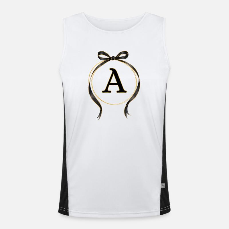 A - Circle Loop Black Gold Men's Functional Contrast Tank Top 