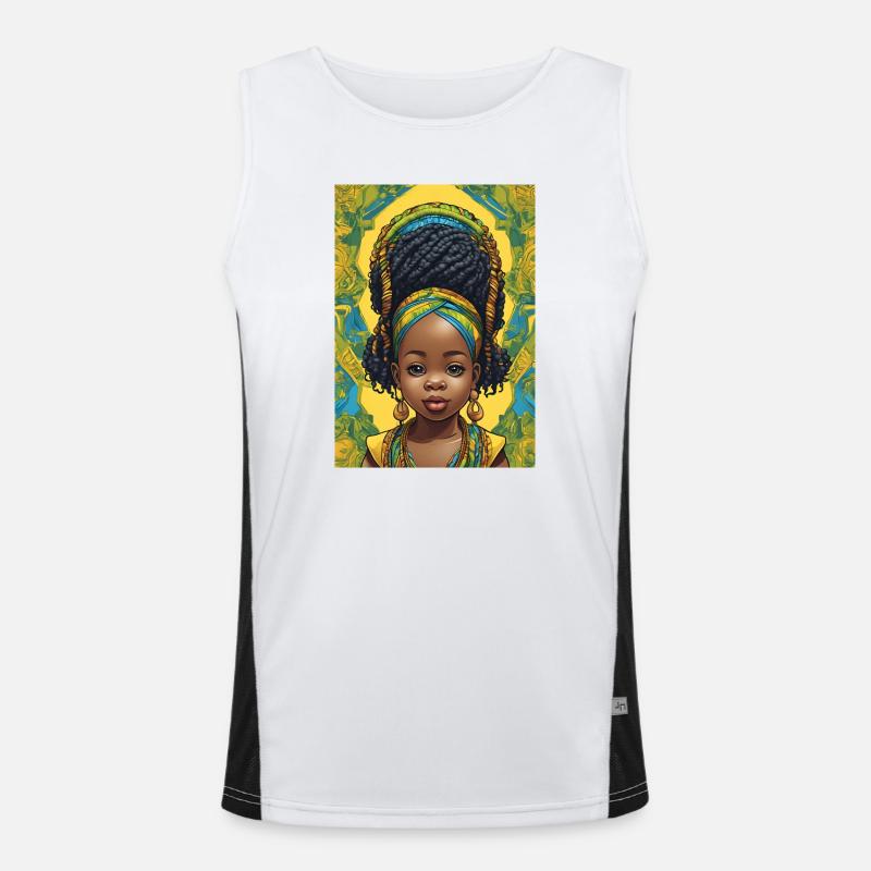 Afro Rastafari Porträtkind Funktionelles Kontrast-Tank Top für Männer 