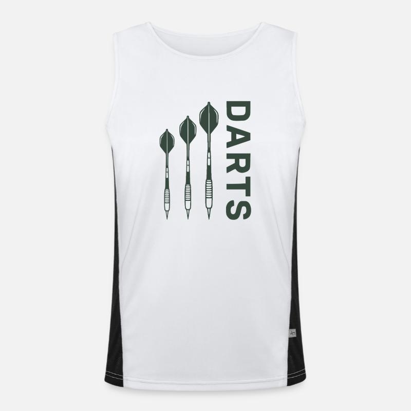 Darts Design Green avec des fléchettes Débardeur respirant contrasté Homme 