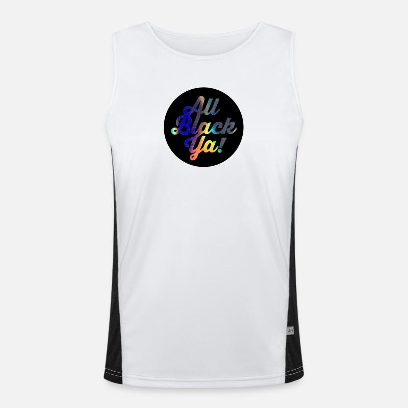 All Black Ya Gradient Script - Men's Functional Contrast Tank Top  - white/black
