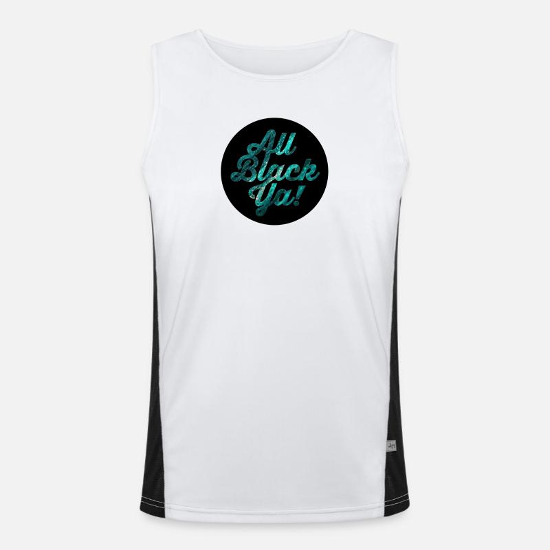 All Black Ya Galaxy Lettering Men's Functional Contrast Tank Top 