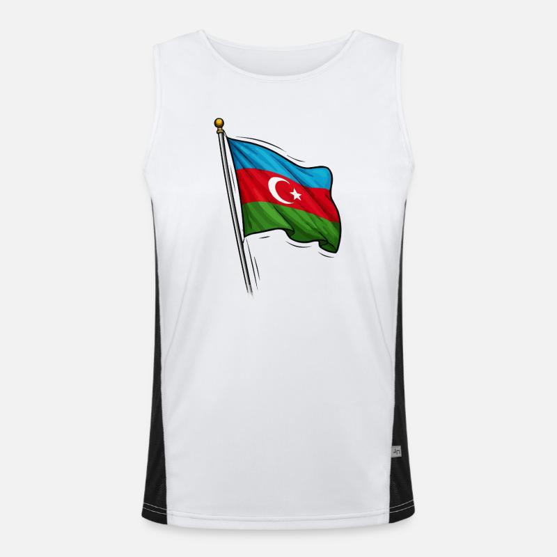 Azerbaijan flag design Men's Functional Contrast Tank Top 