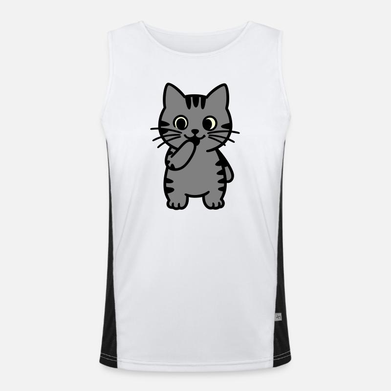tigerkatze-steht-dreifarbig Funktionelles Kontrast-Tank Top für Männer 