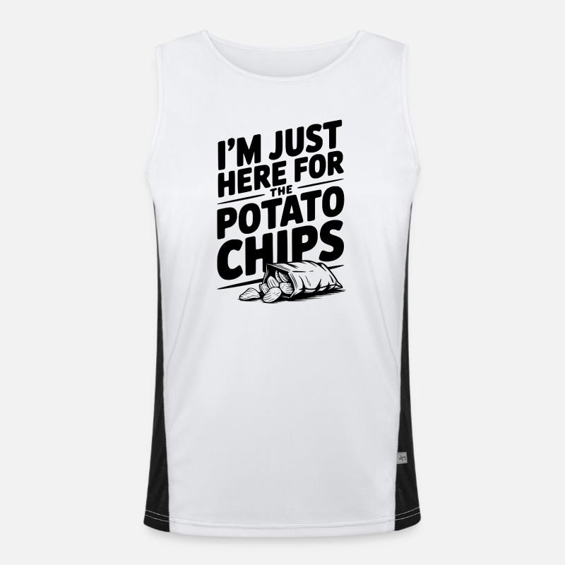 Je suis juste là pour les chips Débardeur respirant contrasté Homme 
