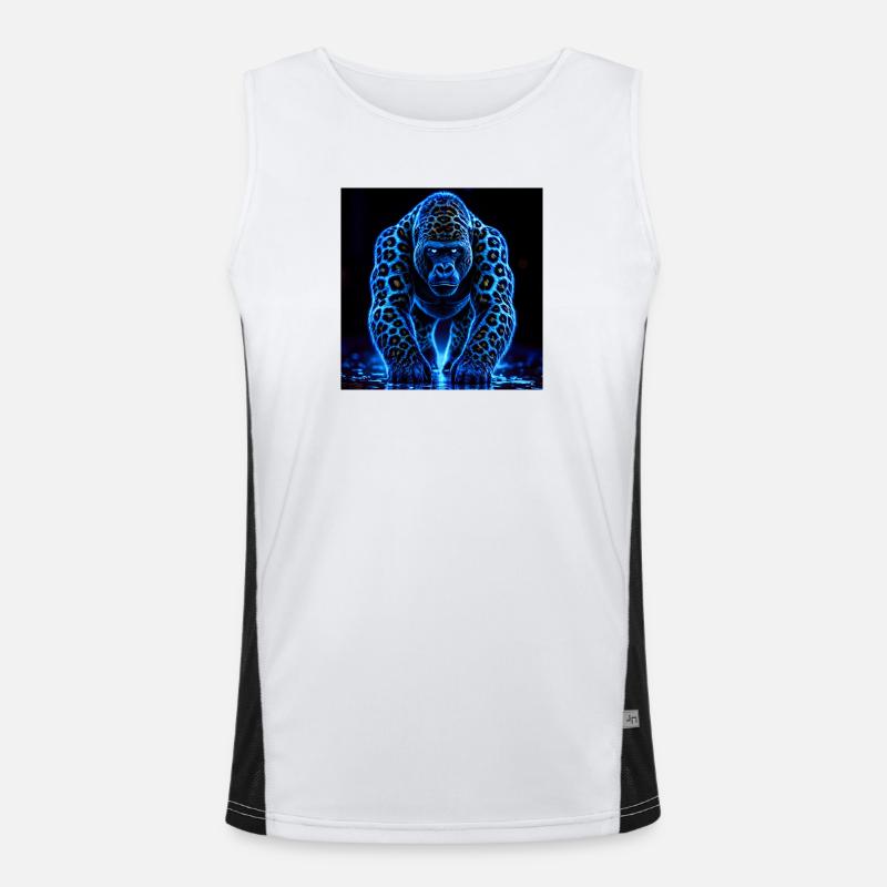 Neon Emperor Gorilla with Leopard Pattern Men's Functional Contrast Tank Top 