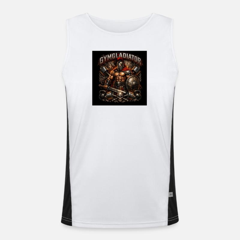 Gym Gladiator - Men's Functional Contrast Tank Top  - white/black