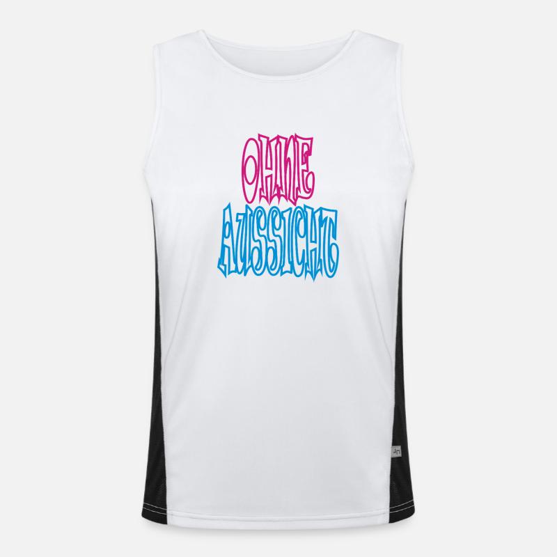 Without a view - Men's Functional Contrast Tank Top - white/black