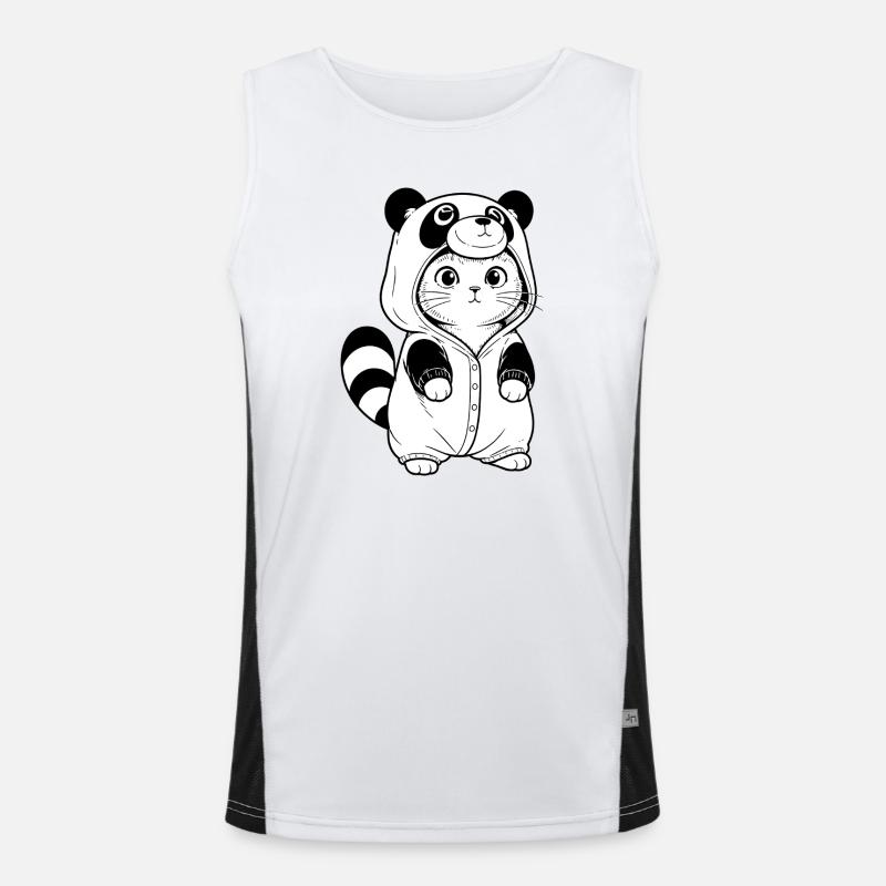 Cuddly Panda Pullover Hoodie - Men's Functional Contrast Tank Top - white/black