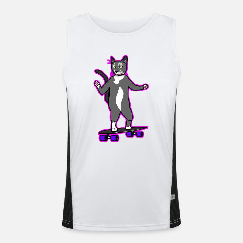 Cool chat longboard en rose Débardeur respirant contrasté Homme 