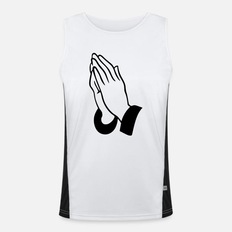 praying hands Men's Functional Contrast Tank Top 