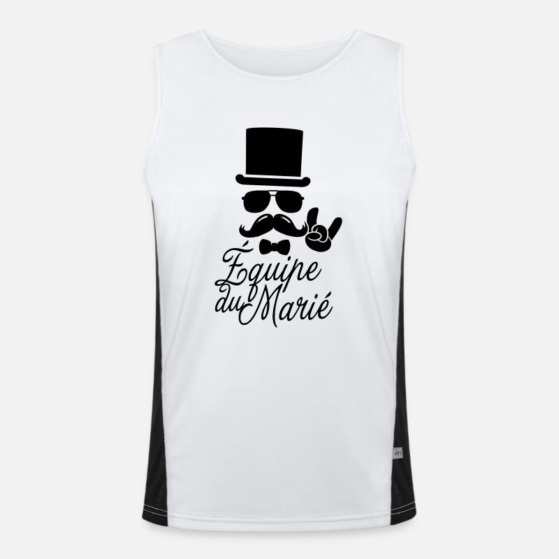 Vintage hipster Schnurrbart Crew Bräutigam Abend Funktionelles Kontrast-Tank Top für Männer 