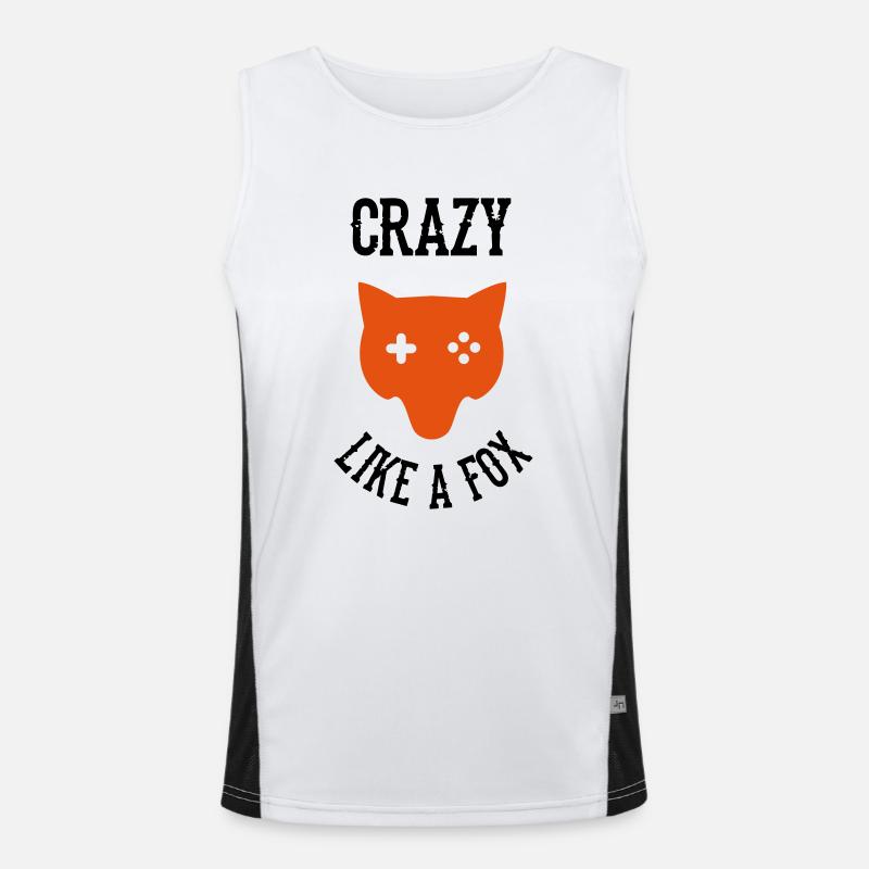 Crazy Like a FOX - Men's Functional Contrast Tank Top - white/black
