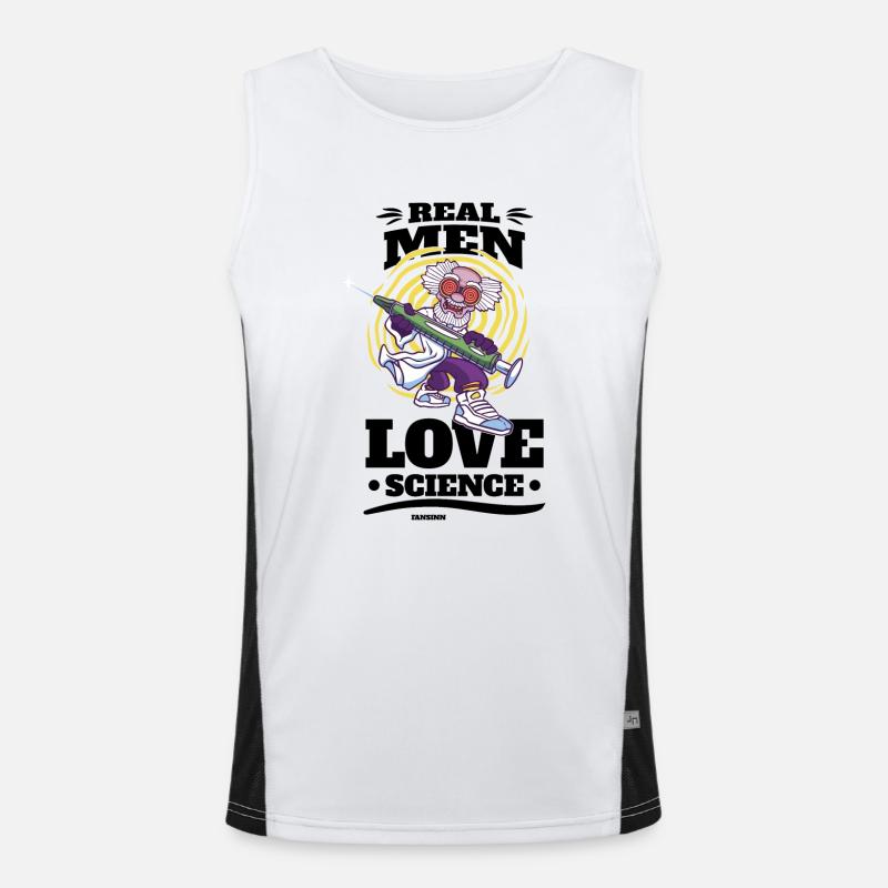 Real Men Love Science Funktionelles Kontrast-Tank Top für Männer 