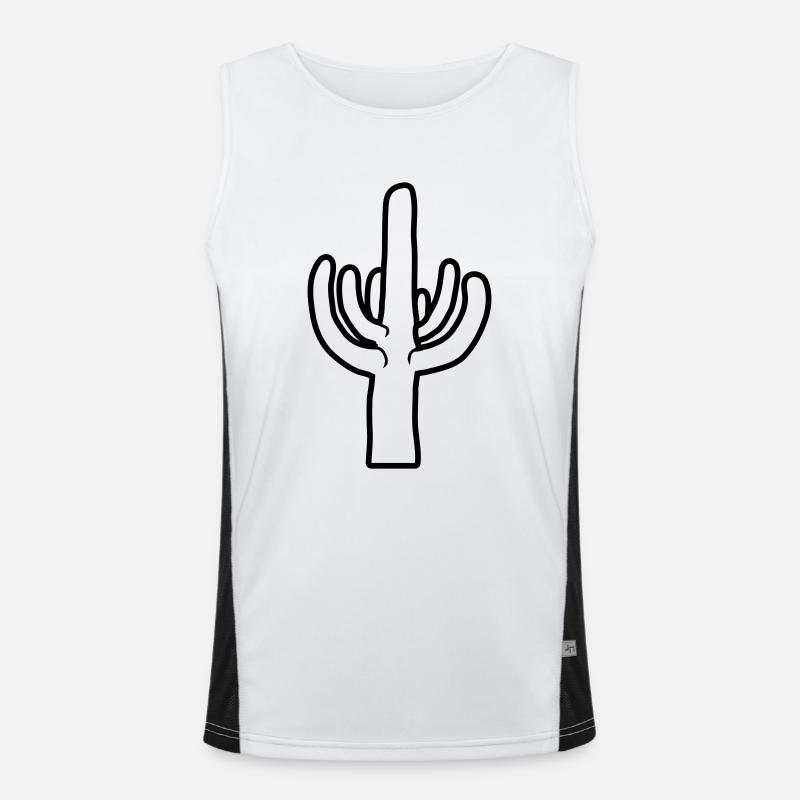 Silhouette Desert Cactus Plant Men's Functional Contrast Tank Top 