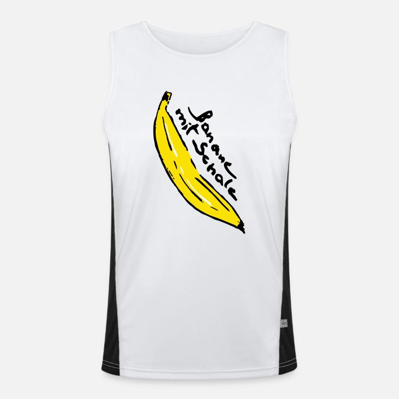 Banana mit Schale Funktionelles Kontrast-Tank Top für Männer 