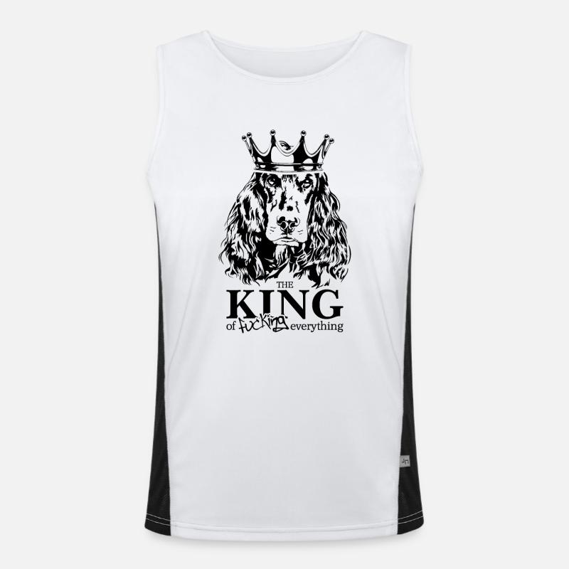 COCKER SPANIEL King Hundespruch Hunde Wilsigns Funktionelles Kontrast-Tank Top für Männer 